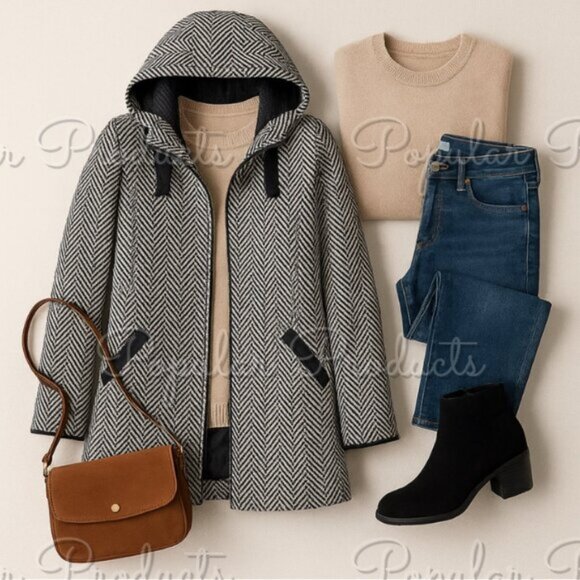 d.e.t.a.i.l.s | Zip Front Hooded Coat - Picture 5 of 6